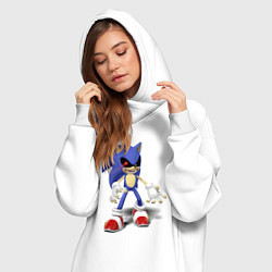 Женское худи-платье Sonic Exe Video game Hype, цвет: белый — фото 2