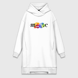 Женская толстовка-платье Music Цветная Портрет