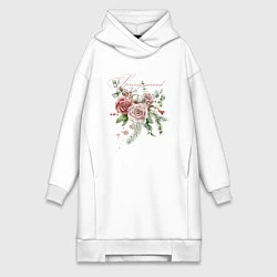 Женское худи-платье Spring mood Flower, цвет: белый