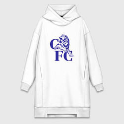 Женское худи-платье Chelsea Челси Ретро логотип, цвет: белый