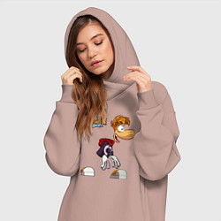 Женское худи-платье Rayman Legends Рэйман, цвет: пыльно-розовый — фото 2