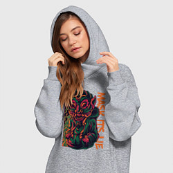 Женское худи-платье Ложь в маске, цвет: меланж — фото 2