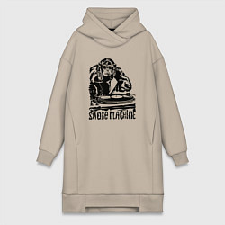 Женское худи-платье Обезьяна диджей, цвет: миндальный