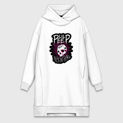 Женское худи-платье Lil Peep Череп RIP Лил Пип, цвет: белый