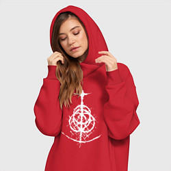Женское худи-платье ELDEN RING LOGO ЭЛДЕН РИНГ, цвет: красный — фото 2