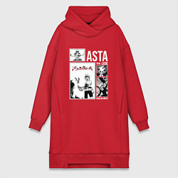 Женское худи-платье Asta art, цвет: красный