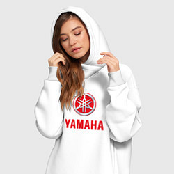 Женское худи-платье Yamaha Логотип Ямаха, цвет: белый — фото 2