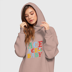 Женское худи-платье Ace Ace Baby, цвет: пыльно-розовый — фото 2