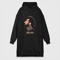 Женское худи-платье Мохаммед Салах, Mohamed Salah, цвет: черный