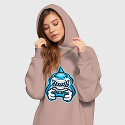 Женское худи-платье Shark player, цвет: пыльно-розовый — фото 2