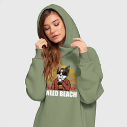 Женское худи-платье Need Beach, цвет: авокадо — фото 2