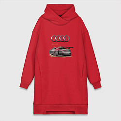 Женское худи-платье Audi Racing team, цвет: красный