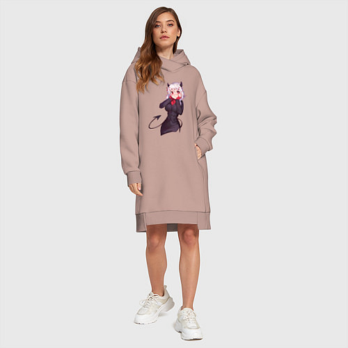 Женская толстовка-платье Модеус смущена / Пыльно-розовый – фото 4