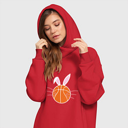 Женское худи-платье Basketball Bunny, цвет: красный — фото 2