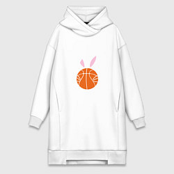 Женское худи-платье Basketball Bunny, цвет: белый