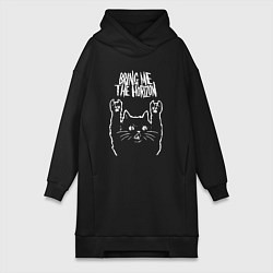 Женское худи-платье Bring Me the Horizon Рок кот, цвет: черный