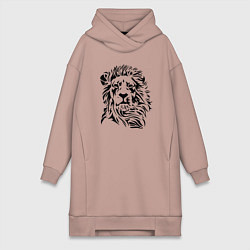 Женское худи-платье Lion Graphics, цвет: пыльно-розовый