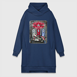 Женская толстовка-платье Мотоцикл Заправка Ретро Poster