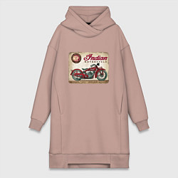 Женское худи-платье Indian motorcycle 1901, цвет: пыльно-розовый
