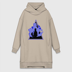 Женское худи-платье Genshin Impact KokomiКокоми, цвет: миндальный