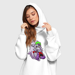 Женское худи-платье Five Nights at Freddys Security Breach - Волчица Р, цвет: белый — фото 2