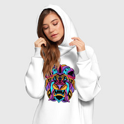 Женское худи-платье Color lion Neon, цвет: белый — фото 2