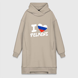 Женская толстовка-платье Люблю пельмени