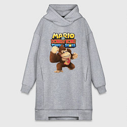 Женское худи-платье Mario Donkey Kong Nintendo Gorilla, цвет: меланж