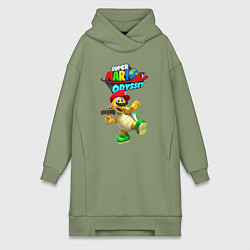 Женское худи-платье Super Odyssey Hero turtle Koopa Troopa, цвет: авокадо