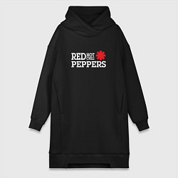 Женское худи-платье RHCP Logo Red Hot Chili Peppers, цвет: черный