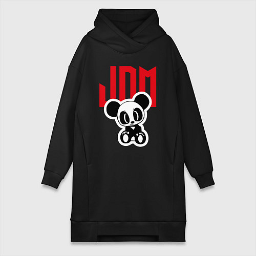 Женская толстовка-платье JDM Panda Japan / Черный – фото 1