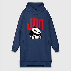 Женское худи-платье JDM Panda Japan Симпатяга, цвет: тёмно-синий