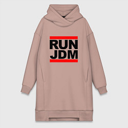 Женское худи-платье Run JDM Japan, цвет: пыльно-розовый