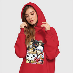 Женское худи-платье Gintoki ice cream, цвет: красный — фото 2