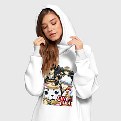 Женское худи-платье Gintoki ice cream, цвет: белый — фото 2