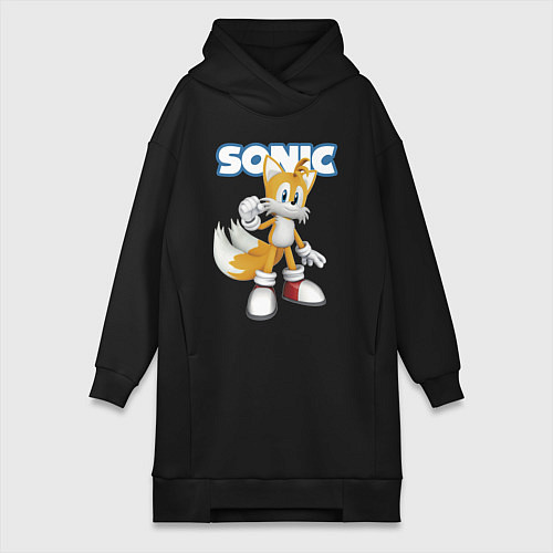Женская толстовка-платье Майлз Тейлз Прауэр Sonic Видеоигра / Черный – фото 1