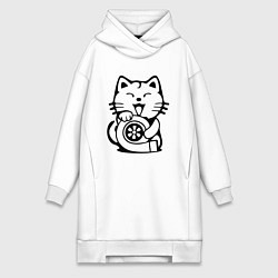 Женское худи-платье JDM Cat & Engine Japan, цвет: белый