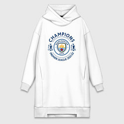 Женское худи-платье Manchester City Champions 20212022, цвет: белый
