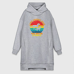 Женское худи-платье Я люблю лошадей, собак и возможно троих людей, цвет: меланж