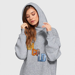 Женское худи-платье Логотип группы IN COLD, цвет: меланж — фото 2