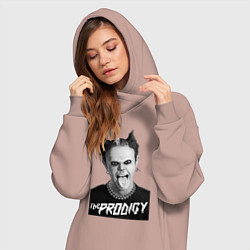 Женское худи-платье The Prodigy - firestarter, цвет: пыльно-розовый — фото 2