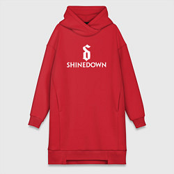 Женское худи-платье Shinedown логотип с эмблемой, цвет: красный