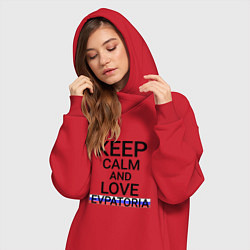 Женское худи-платье Keep calm Evpatoria Евпатория, цвет: красный — фото 2