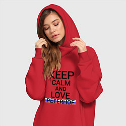 Женское худи-платье Keep calm Peterhof Петергоф, цвет: красный — фото 2