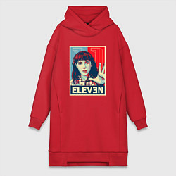 Женское худи-платье Stranger Things Eleven, цвет: красный