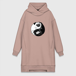 Женская толстовка-платье Собачий Инь Янь