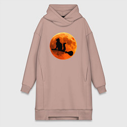 Женская толстовка-платье Halloween Cat