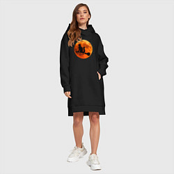 Женское худи-платье Halloween Cat, цвет: черный — фото 2