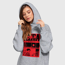 Женское худи-платье АКИРАAKIRA - Tetsuo vs Kaneda, цвет: меланж — фото 2