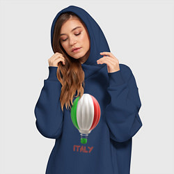 Женское худи-платье 3d aerostat Italy flag, цвет: тёмно-синий — фото 2